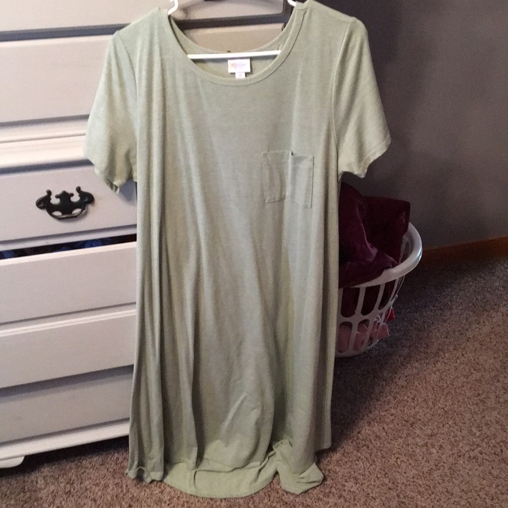 Lularoe light army green carley dress